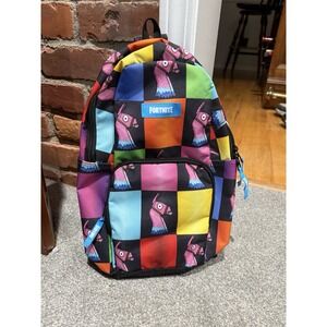 Fortnite Amplify Rainbow Llama Checkered Sling Small Backpack